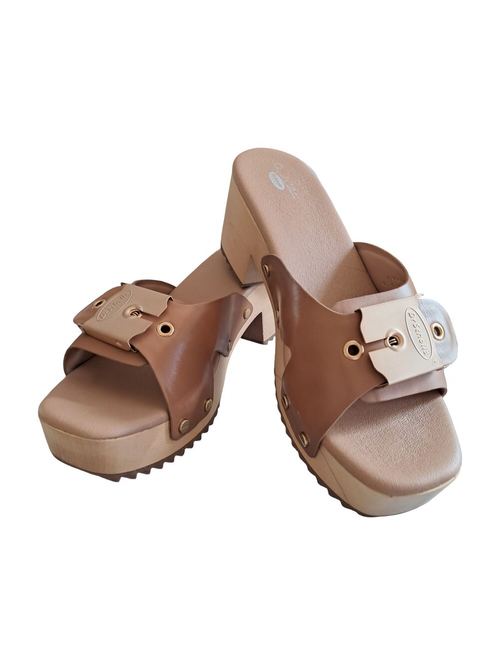 Dr. Scholl's Max Retro Slides Women's Size 9 Leather Shoe New With Minor Defects